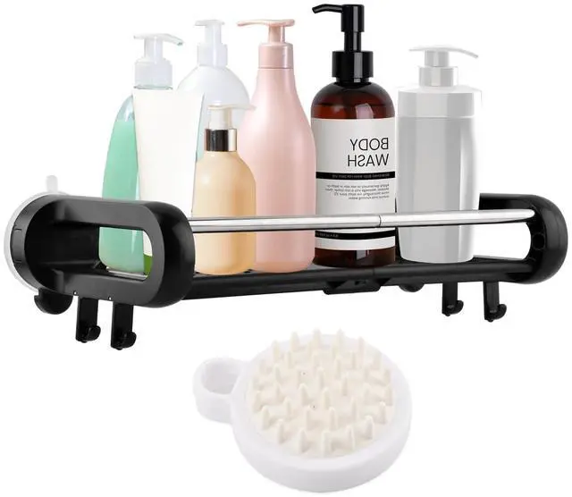 Main image of Suction Cup Shower Shelf, Rustproof Suctions Showers Organizer, Storage Suction Powerful Max Hold 22lbs, No Drilling Shelves for Bathroom Storage & Home Decor(COLOR:black)