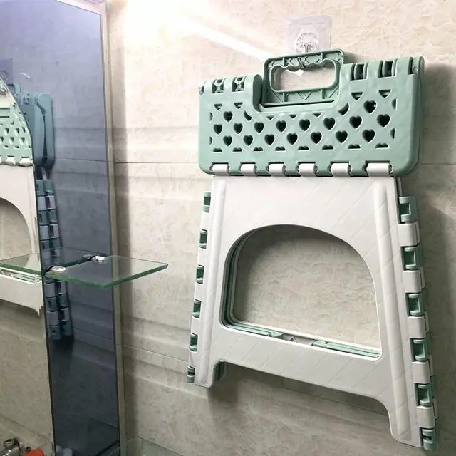 Alt view image 7 of 7 - Shower Stool for Inside Shower Shaving Legs, Foldable Shower Small Shower Stool, Waterproof Plastic Corner Shower Foot Rest, Pedicure Stand Foot Rest,Green