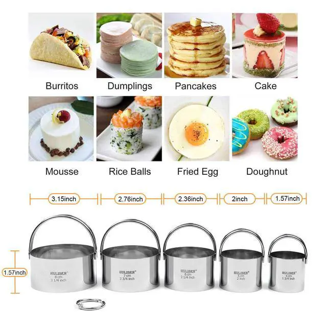 Alt view image 3 of 7 - Biscuit Cutter Set (5 Pieces/Set), Round Cookies Cutter with Handle, Professional Baking Dough Tools, Gift Package