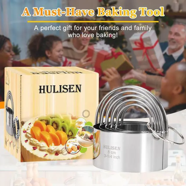 Alt view image 6 of 7 - Biscuit Cutter Set (5 Pieces/Set), Round Cookies Cutter with Handle, Professional Baking Dough Tools, Gift Package