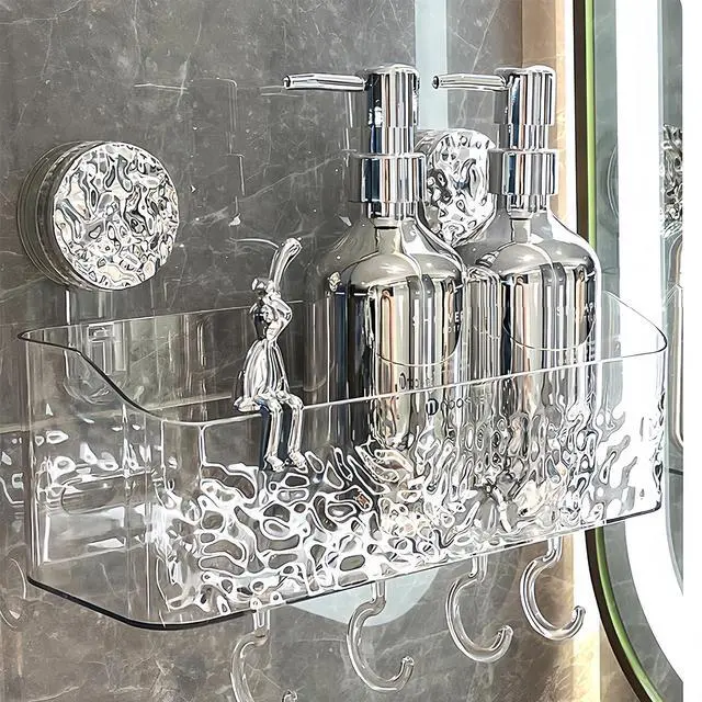 Main image of Shower Caddy Suction Cup, Wall Mounted Rack Organizer Removable Bathroom Shelf, No Drilling Larger Storage Rack Upgraded, Bathroom Suction Caddy