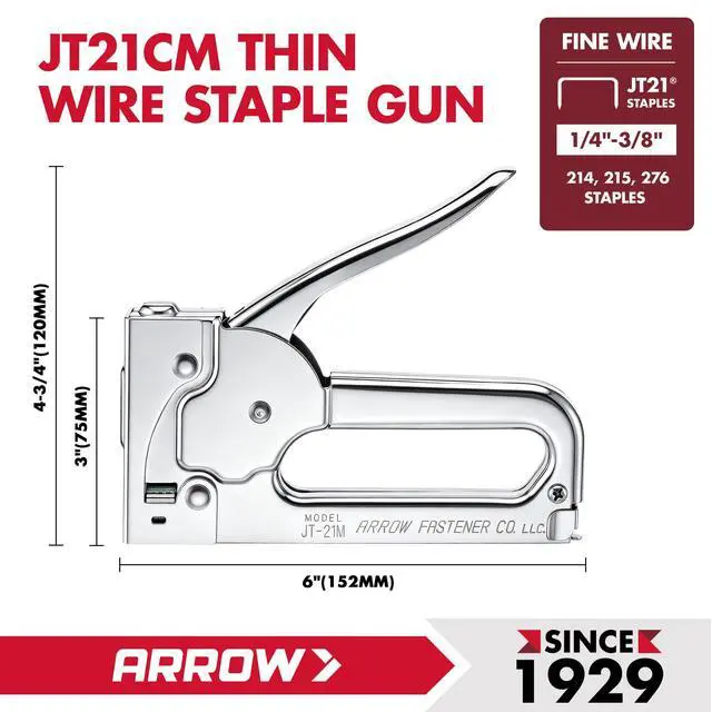 Alt view image 2 of 6 - Professional Light Duty Staple Gun for Upholstery, Crafts, Office, Fits 1/4", 5/16, or 3/8" Staples