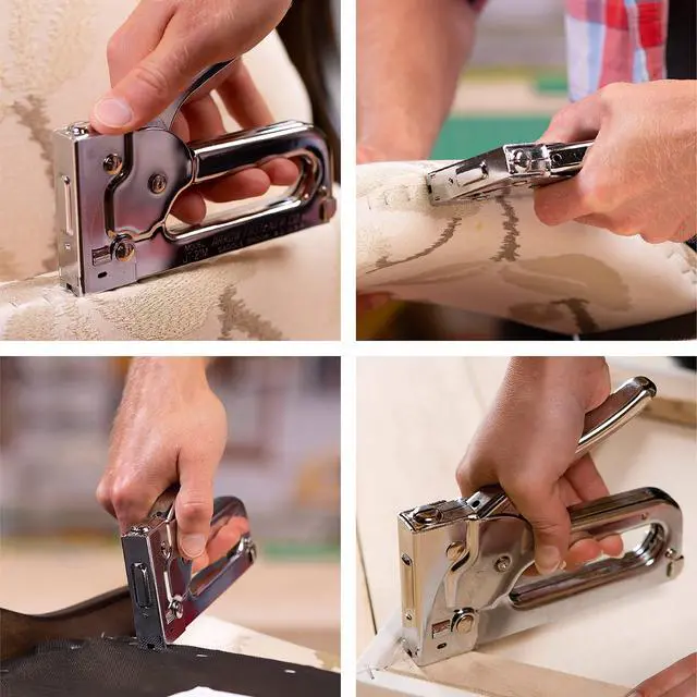Alt view image 3 of 6 - Professional Light Duty Staple Gun for Upholstery, Crafts, Office, Fits 1/4", 5/16, or 3/8" Staples