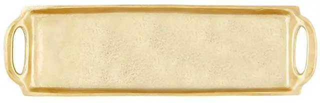Main image of Serving Tray with Handles Rectangular Aluminum Platter, Small, Gold