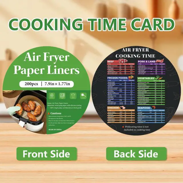 Alt view image 5 of 7 - 200PCS Air Fryer Liners Disposable: Round 8 Inch Non-Stick Airfryer Paper Liners - Food Grade Parchment Paper for 5 6 7 8 QT Air Fryer Baking and Roasting - Waterproof and OilProof (10 Inch on Top)