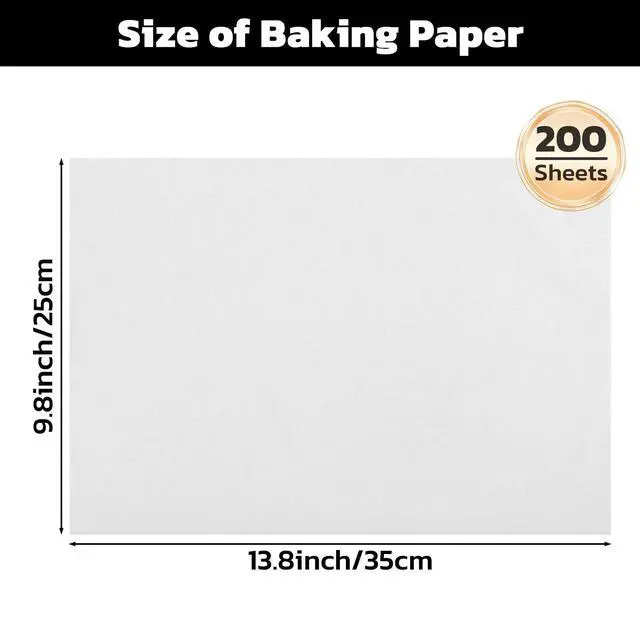 Alt view image 2 of 7 - Parchment Paper Sheets, 200pcs 10x14 Inch White Precut Nonstick Heavy Duty Parchment Baking Paper Sheets for Air Fryer Cooking, Grilling, Frying and Steaming
