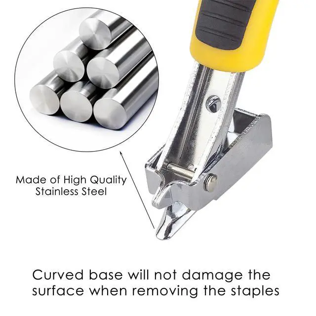 Alt view image 5 of 7 - Staple Remover Heavy Duty Staple Puller, Upholstery Tool Industrial Staple Remover for Furniture, Floor, Carpet, Carton (3 Pack, Yellow)