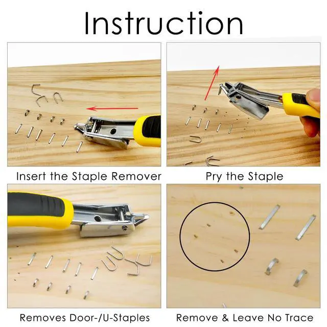 Alt view image 4 of 7 - Staple Remover Heavy Duty Staple Puller, Upholstery Tool Industrial Staple Remover for Furniture, Floor, Carpet, Carton (3 Pack, Yellow)