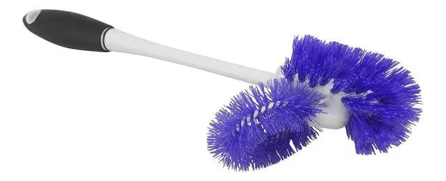 Alt view image 4 of 5 - Compact Bathroom Cleaning Brush with Stiff Bristles and Hygienic Plastic Stand Deep Cleaning Toilet Bowl Brush System