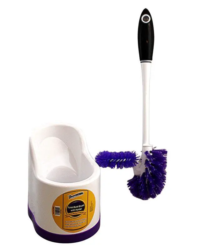 Alt view image 5 of 5 - Compact Bathroom Cleaning Brush with Stiff Bristles and Hygienic Plastic Stand Deep Cleaning Toilet Bowl Brush System