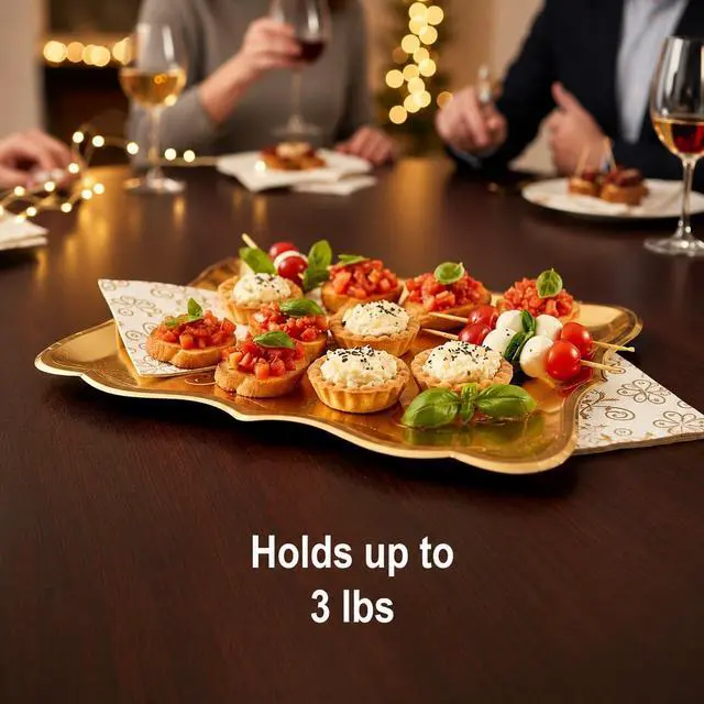 Alt view image 5 of 7 - 10 Gold Rectangle Trays for Dessert Display Table Parties 9" x 13" Disposable Paper Cardboard in Elegant Shape for Platters Cupcake Birthday Parties Dessert Weddings and More Food Safe