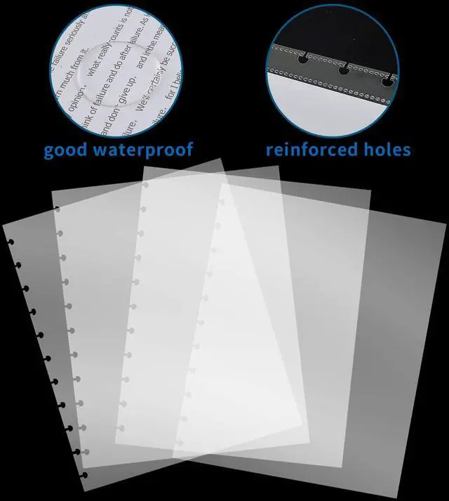Alt view image 3 of 7 - 50 Piece Clear Sheet Protectors Page Protectors 8.5 x 11 Clear Binder Sheet Protectors Discbound Sheet Protectors for Discbound Holds Letter Size Discbound Binding Cover