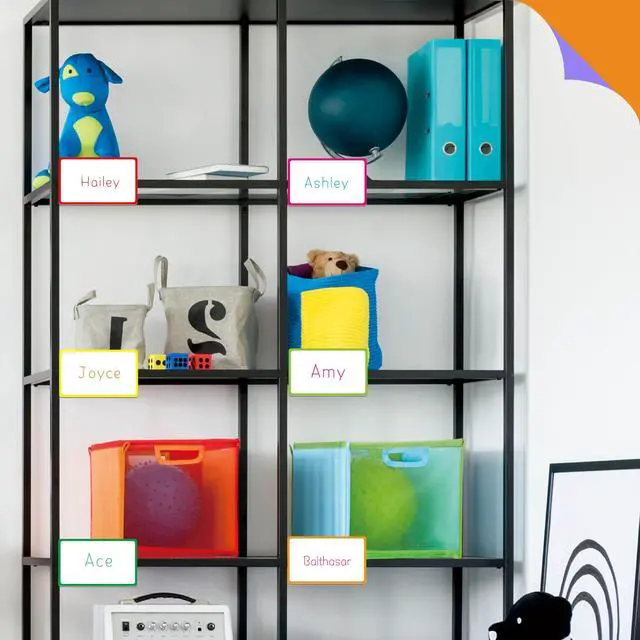 Alt view image 6 of 7 - Magnetic Colorful Labels, 40 PCS Dry Erase Reusable Neon Name Tag Stickers Frame in 8 Colors for Whiteboards Locker Fridge School Office Home (Each Measures 3" x 5")