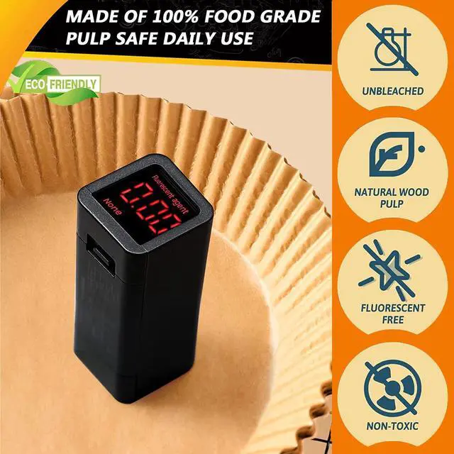 Alt view image 2 of 7 - Air Fryer Liners for Chefman 8qt, Airfryer Liners Round Disposable 10.3 Inch Large Air Fryer Paper Liners Non-stick Oil Resistant, Waterproof, Food Grade Air Fryer Parchment Paper Liners