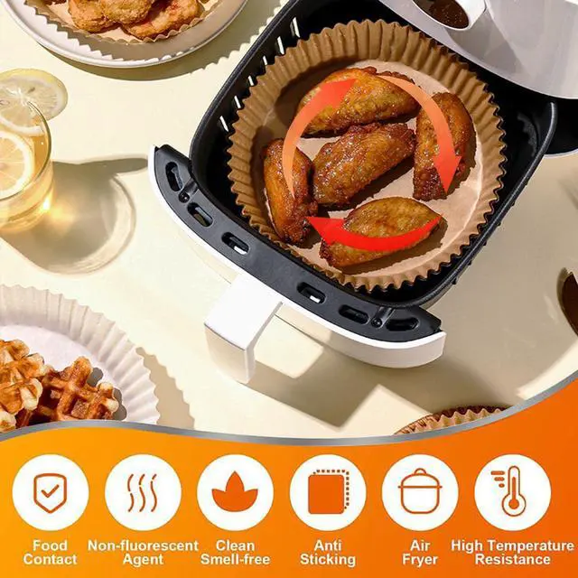 Alt view image 5 of 7 - Air Fryer Liners for Chefman 8qt, Airfryer Liners Round Disposable 10.3 Inch Large Air Fryer Paper Liners Non-stick Oil Resistant, Waterproof, Food Grade Air Fryer Parchment Paper Liners