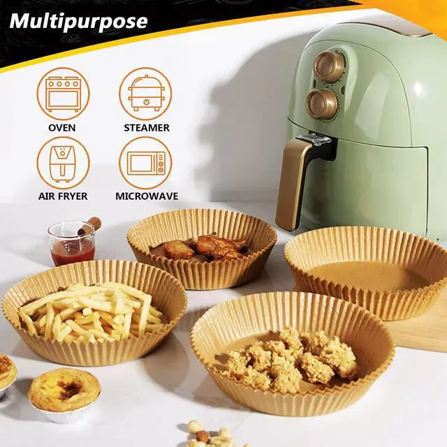 Alt view image 7 of 7 - Air Fryer Liners for Chefman 8qt, Airfryer Liners Round Disposable 10.3 Inch Large Air Fryer Paper Liners Non-stick Oil Resistant, Waterproof, Food Grade Air Fryer Parchment Paper Liners