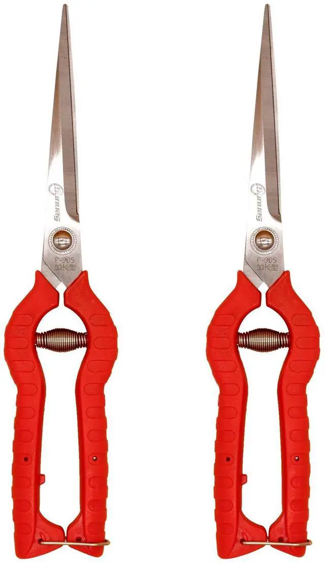 Main image of 2 PACK Multifunctional Thin Fruit Scissors, P-905 Garden Pruner Shears Cutters with Anti-Slip Grip High-Grade Spring Lock Garden Pruner for Garden Fruits Vegetables Plants Flowers