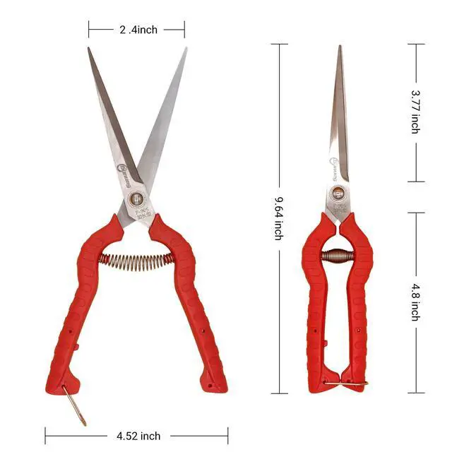 Alt view image 2 of 7 - 2 PACK Multifunctional Thin Fruit Scissors, P-905 Garden Pruner Shears Cutters with Anti-Slip Grip High-Grade Spring Lock Garden Pruner for Garden Fruits Vegetables Plants Flowers