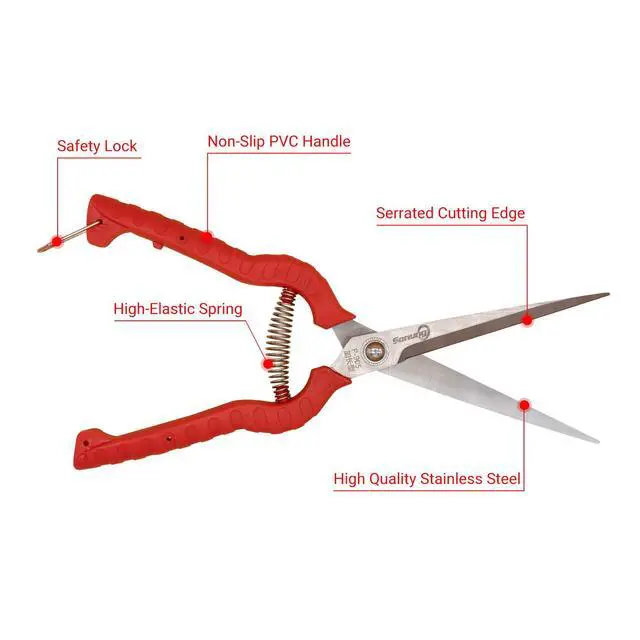 Alt view image 3 of 7 - 2 PACK Multifunctional Thin Fruit Scissors, P-905 Garden Pruner Shears Cutters with Anti-Slip Grip High-Grade Spring Lock Garden Pruner for Garden Fruits Vegetables Plants Flowers