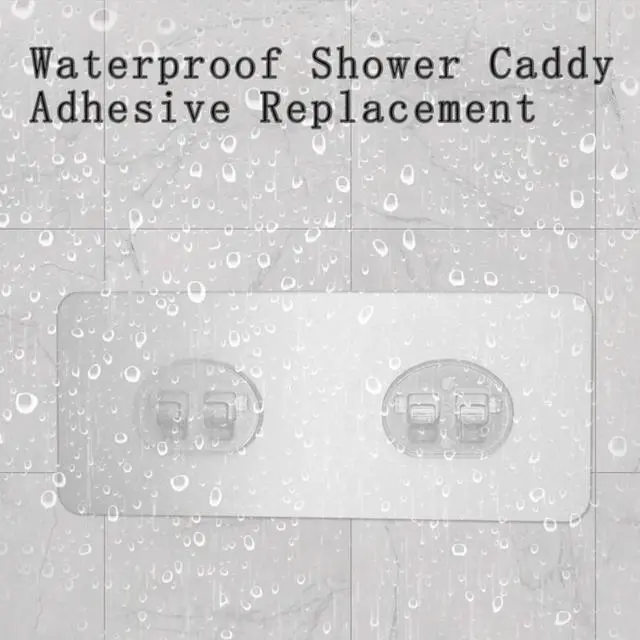 Alt view image 6 of 7 - 8 Pack Shower Caddy Adhesive for Replacement, Strong Transparent Adhesive for Shower Caddy Sticky Pads, No Drilling for Corner Shelf Basket, Bathroom Storage Shelves, Kitchen Racks and Soap Holder