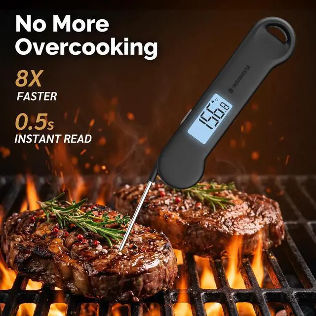 Alt view image 2 of 7 - 0.5 Sec Instant Read Grill Meat Digital Food Cooking BBQ, Black