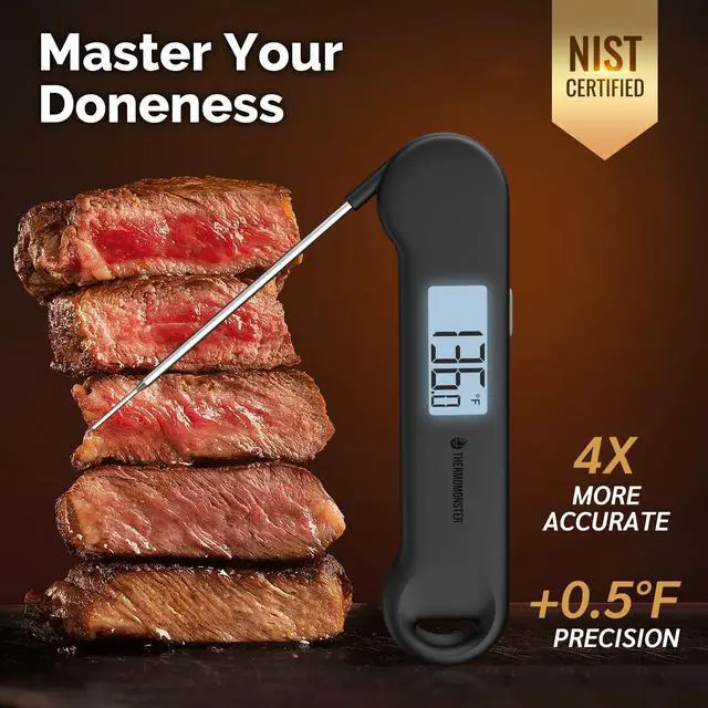 Alt view image 3 of 7 - 0.5 Sec Instant Read Grill Meat Digital Food Cooking BBQ, Black