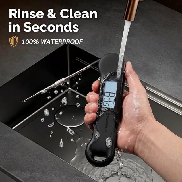 Alt view image 7 of 7 - 0.5 Sec Instant Read Grill Meat Digital Food Cooking BBQ, Black