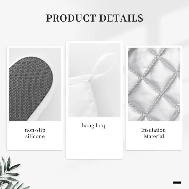 Alt view image 5 of 7 - Western Cactus Cowboy Boho Silicone Oven Mitts Pan Mats Set of 2, Heat Resistant Gloves Potholder with Non-Slip Grips Hanging Loops Pot Holder, Spring Summer for Chef Cooking, Baking, Grilling, BBQ