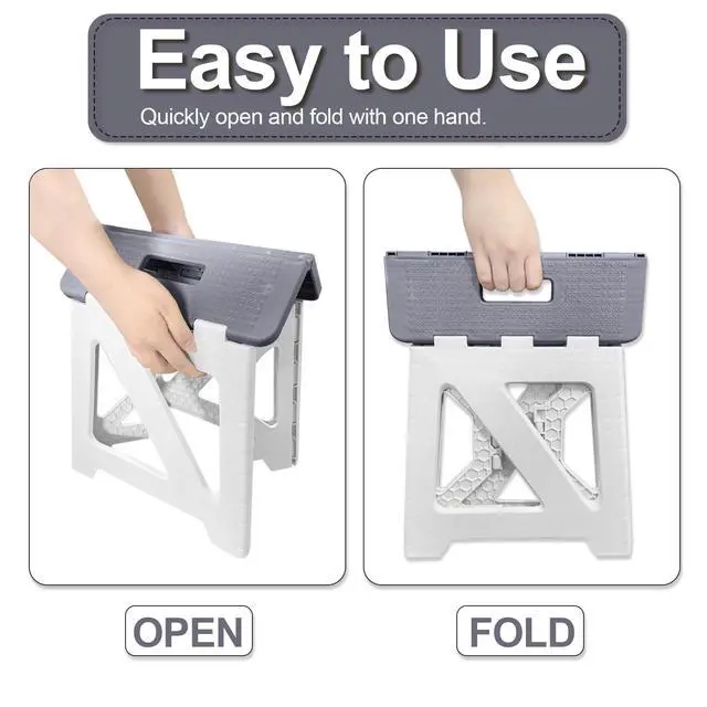 Alt view image 3 of 7 - Shower Stool for Shaving Legs, 1 Pack Foot Rest Folding Stool Step to Shave Legs Shaving for Inside Shower Foldable Small Waterproof Plastic Corner Gray White
