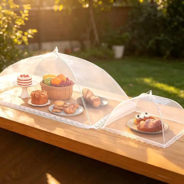 Alt view image 2 of 6 - Food Covers for Outside - Food Tents/Food Covers for Outdoors Mesh Screen, Picnic Pool Party Supplies, Pop-Up and Collapsible, 7 PACK (1*XXL+2*L+2*M+2*S)
