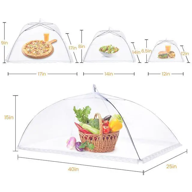 Alt view image 3 of 6 - Food Covers for Outside - Food Tents/Food Covers for Outdoors Mesh Screen, Picnic Pool Party Supplies, Pop-Up and Collapsible, 7 PACK (1*XXL+2*L+2*M+2*S)