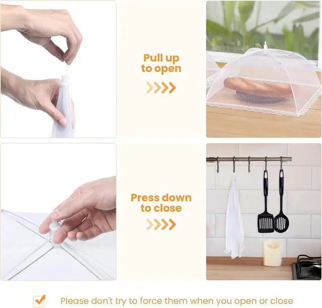 Alt view image 5 of 6 - Food Covers for Outside - Food Tents/Food Covers for Outdoors Mesh Screen, Picnic Pool Party Supplies, Pop-Up and Collapsible, 7 PACK (1*XXL+2*L+2*M+2*S)