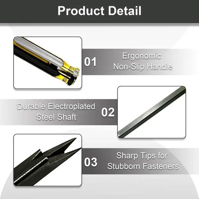 Alt view image 3 of 7 - Heavy Duty Upholstery Staple Remover,Construction Staple Puller Tack Lifter Tool for Carpet, Furniture, Floor, Photo Frame, Wooden Surfaces for Removing Nails,Staples,and Tacks (2 pcs)