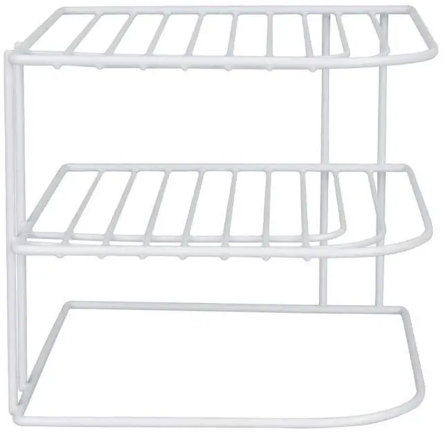 Main image of Home Basics 3-Tier Kitchen Corner Counter Shelf and Cabinet Organizer Heavy Duty Wire Shelf in White