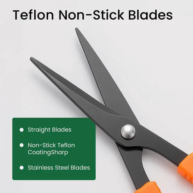Alt view image 3 of 7 - 3 Packs Trimming Scissors Teflon Coated Non Stick Blades Pruning Shears Gardening Hand Pruning Snips with Straight Stainless Steel Precision Blade