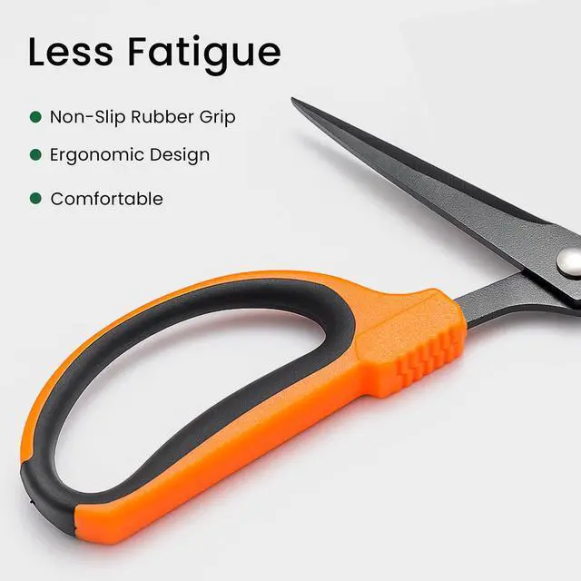 Alt view image 4 of 7 - 3 Packs Trimming Scissors Teflon Coated Non Stick Blades Pruning Shears Gardening Hand Pruning Snips with Straight Stainless Steel Precision Blade