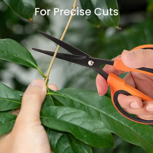 Alt view image 6 of 7 - 3 Packs Trimming Scissors Teflon Coated Non Stick Blades Pruning Shears Gardening Hand Pruning Snips with Straight Stainless Steel Precision Blade