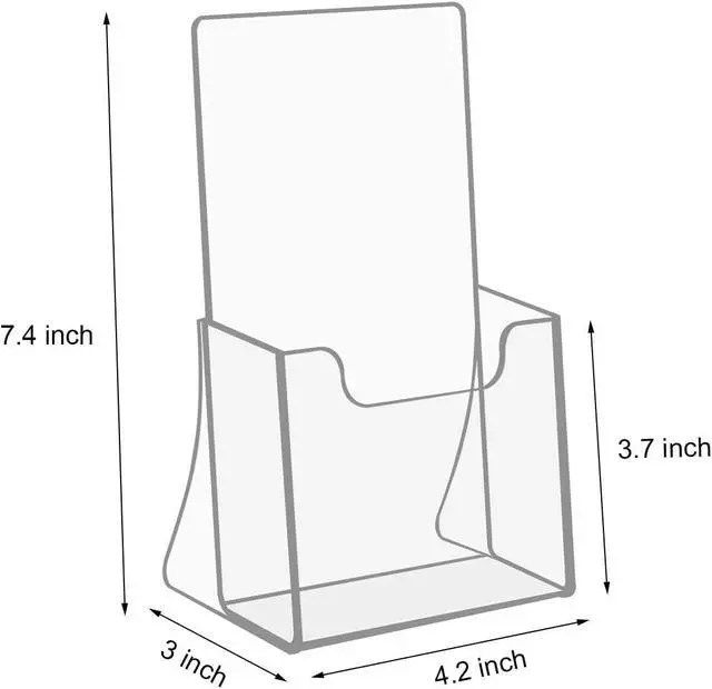 Alt view image 2 of 7 - Acrylic Brochure Holder for 4 Trifold Pages, 50% Thicker Countertop Acrylic Literature Holder Plastic Flyer Display Stand for Magazine, Pamphlet, Booklets, Menu, Journals, 2 Pack