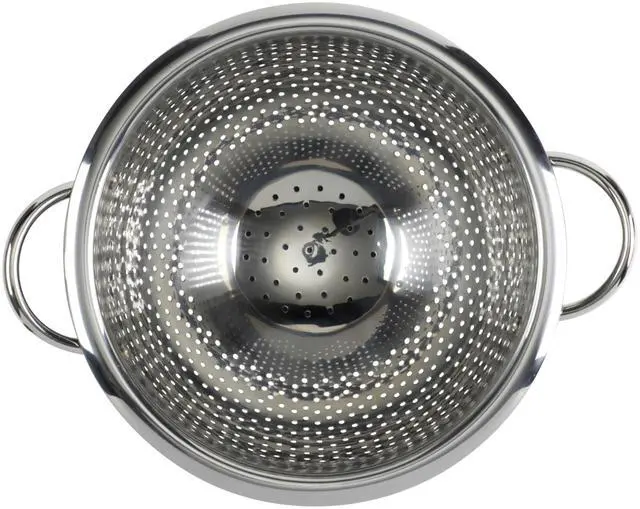 Alt view image 2 of 6 - Colander Premium Stainless Steel Construction with Handles and Elevated Pedestal Foot, 5-Quart, Black
