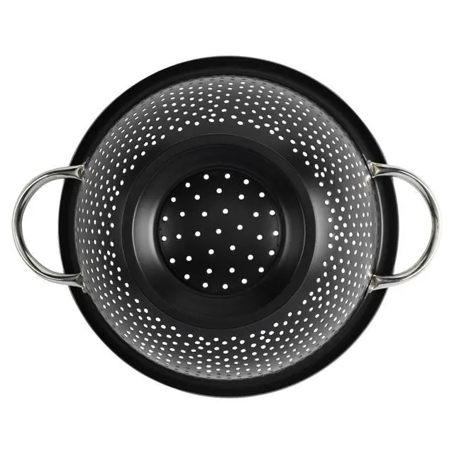 Alt view image 3 of 6 - Colander Premium Stainless Steel Construction with Handles and Elevated Pedestal Foot, 5-Quart, Black