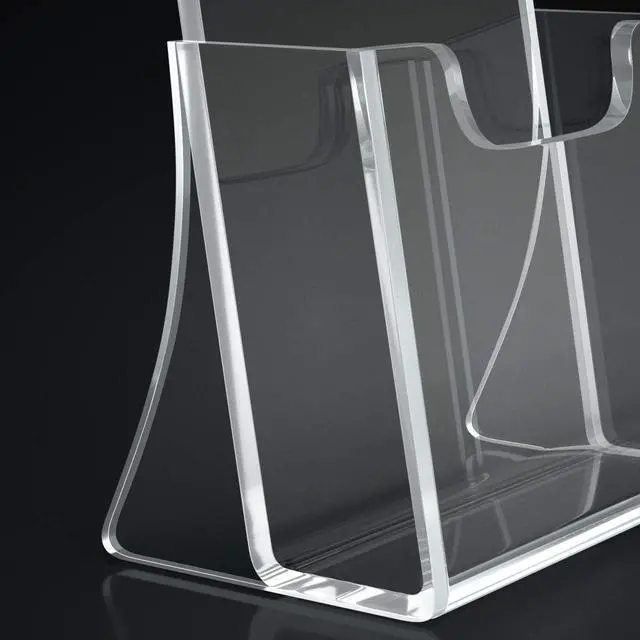 Alt view image 7 of 7 - 2 Pack 4 inch Wide Acrylic Brochure Holders for Pamphlets, Cards, Brochures, Magazines, Literature, Pamphlets Display Stand for Countertop