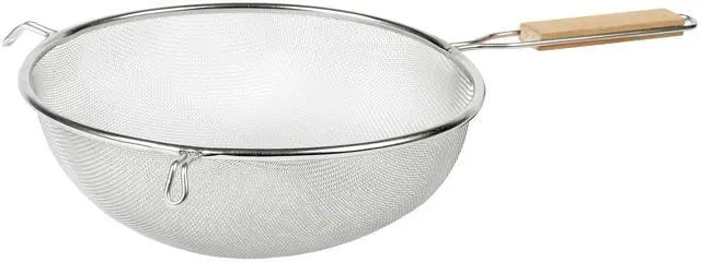 Main image of IMU-71195 10" Stainless Steel Strainer with Wood Handle