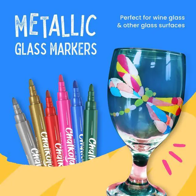 Alt view image 4 of 7 - Extra Fine Tip Chalk Markers for Blackboard & Glass (Pack of 16, 1mm Point) | Window Marker, Liquid Chalk Pens for Acrylic Dry Erase Board, Mirror, Car | Thin Chalkboard Markers Erasable