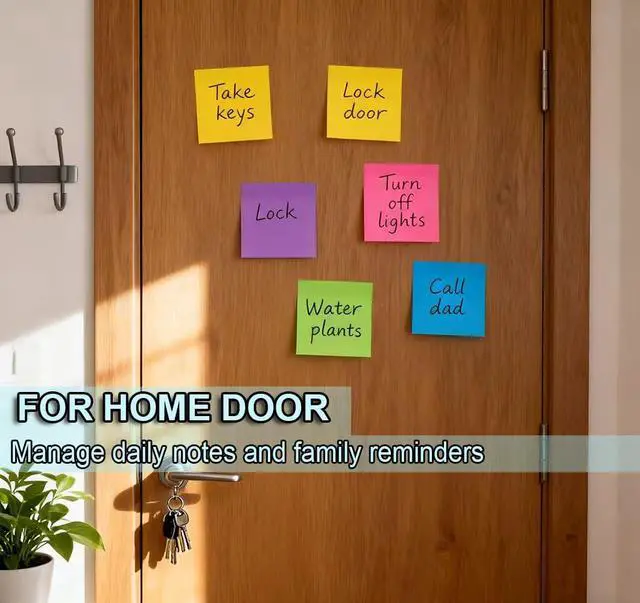 Alt view image 5 of 7 - (40 Pads) Sticky Notes 3x3 in,Bright Colors Notepads,Colorful Stickies,Super Sticking Power,Memo Note Pads,Post on Windows Doors,Office,School,Strong Adhesive,Recyclable,Easy to Write on,Hold Well