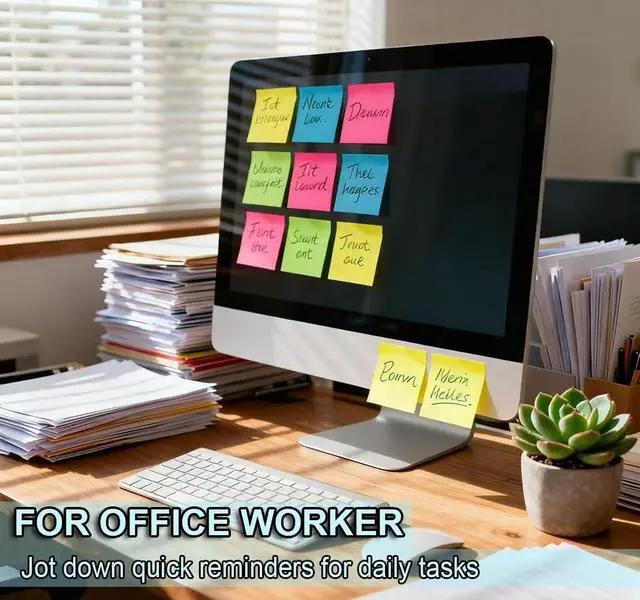 Alt view image 7 of 7 - (40 Pads) Sticky Notes 3x3 in,Bright Colors Notepads,Colorful Stickies,Super Sticking Power,Memo Note Pads,Post on Windows Doors,Office,School,Strong Adhesive,Recyclable,Easy to Write on,Hold Well