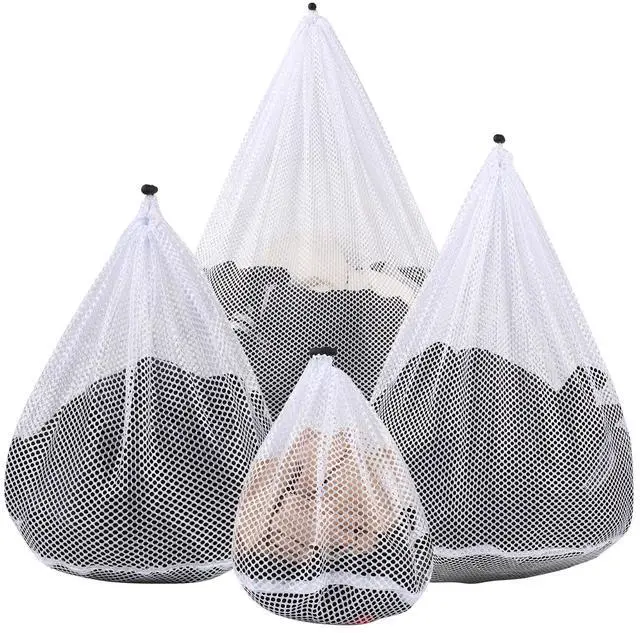Main image of 4Pcs Mesh Laundry Bags Washing Machine Mesh Wash Bags for Clothes,Underwear,Lingerie, Bed Linen with Drawstring Closure Sturdy(4 Size)