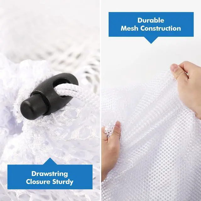 Alt view image 6 of 7 - 4Pcs Mesh Laundry Bags Washing Machine Mesh Wash Bags for Clothes,Underwear,Lingerie, Bed Linen with Drawstring Closure Sturdy(4 Size)