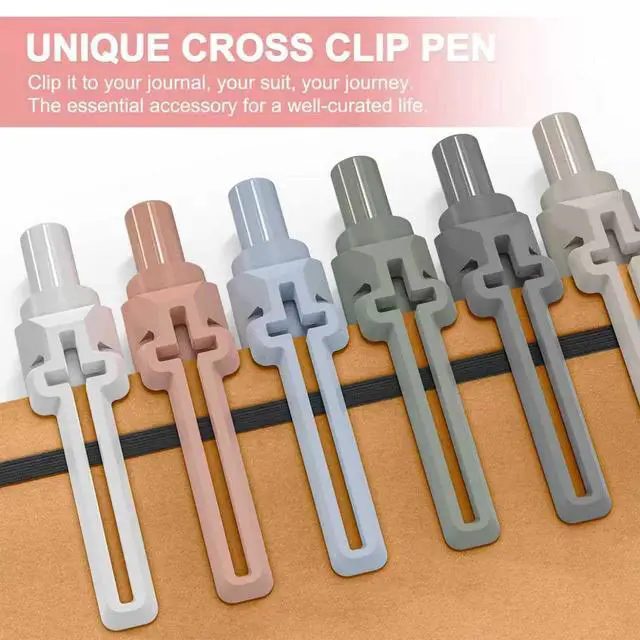 Alt view image 3 of 7 - 6 Pack Bible Journaling Gel Pens, 0.7mm Black Ink Retractable with Cross Clip,Smooth Writing, Christian Gifts for Men Women, Religious School & Office Supplies(Morandi)