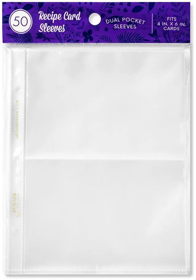 Main image of Binder Page Protectors for 4x6 Recipe Cards or Photos (50 Count)