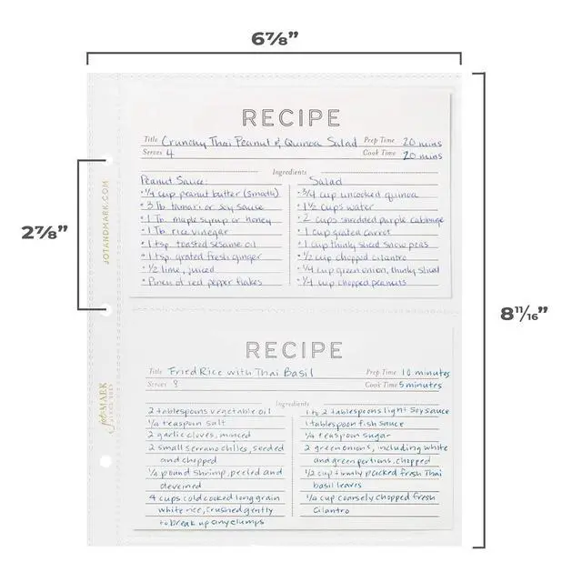 Alt view image 2 of 5 - Binder Page Protectors for 4x6 Recipe Cards or Photos (50 Count)